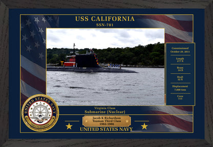 USS California SSN-781 Framed Patriotic Photo