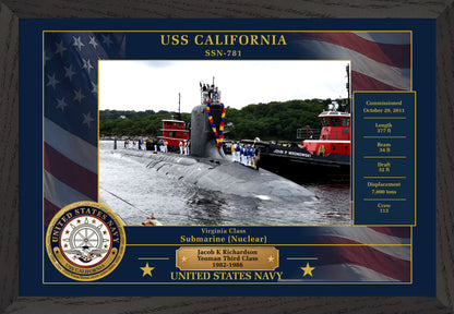 USS California SSN-781 Framed Patriotic Photo