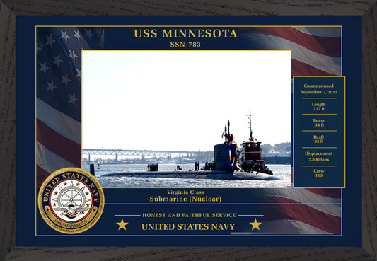 USS Minnesota SSN-783 Framed Patriotic Photo