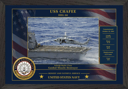 USS Chafee DDG-90 Framed Patriotic Photo