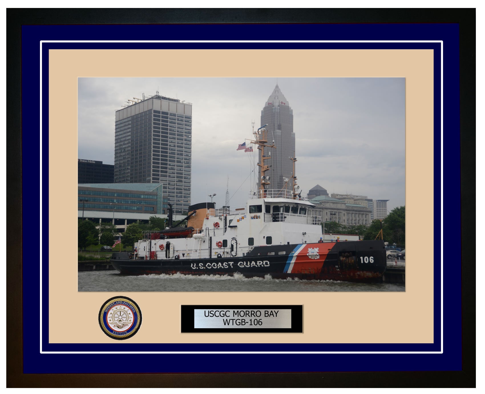 USCGC MORRO BAY WTGB 106 Framed Coast Guard Ship Photo Blue 76WTGB106