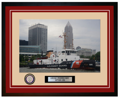 USCGC MORRO BAY WTGB 106 Framed Coast Guard Ship Photo Burgundy 76WTGB106