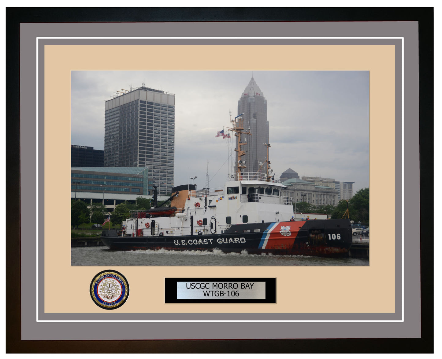 USCGC MORRO BAY WTGB 106 Framed Coast Guard Ship Photo Grey 76WTGB106