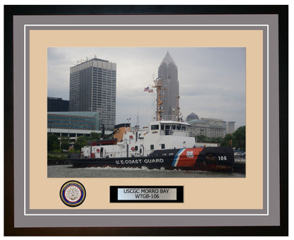 USCGC MORRO BAY WTGB 106 Framed Coast Guard Ship Photo Grey 76WTGB106