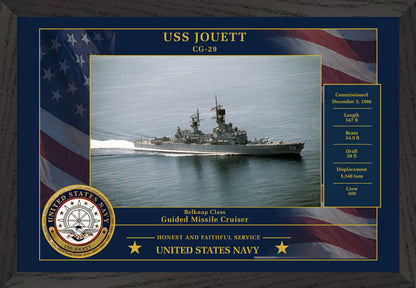 USS Jouett CG-29 Framed Patriotic Photo