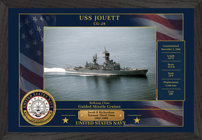 USS Jouett CG-29 Framed Patriotic Photo