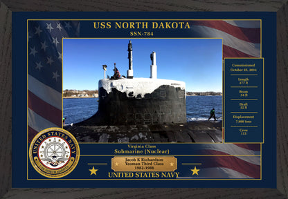 USS North Dakota SSN-784 Framed Patriotic Photo