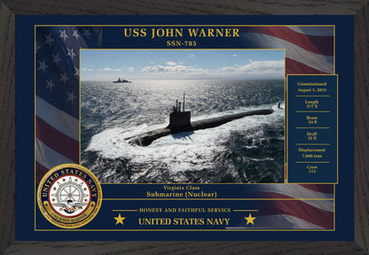 USS John Warner SSN-785 Framed Patriotic Photo