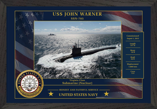 USS John Warner SSN-785 Framed Patriotic Photo