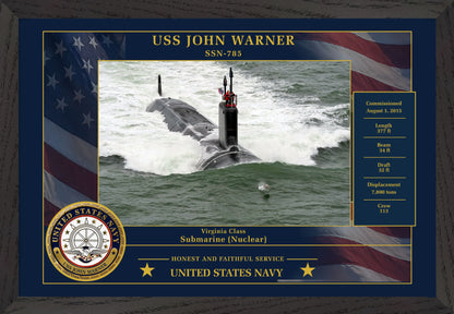 USS John Warner SSN-785 Framed Patriotic Photo