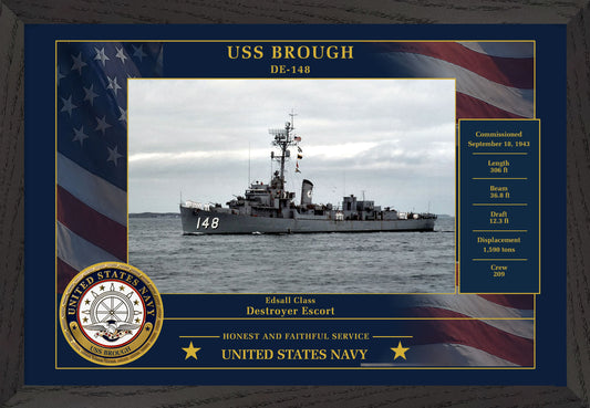 USS Brough DE-148 Framed Patriotic Photo