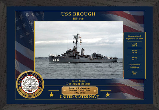 USS Brough DE-148 Framed Patriotic Photo