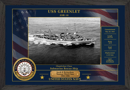 USS Greenlet ASR-10 Framed Patriotic Photo