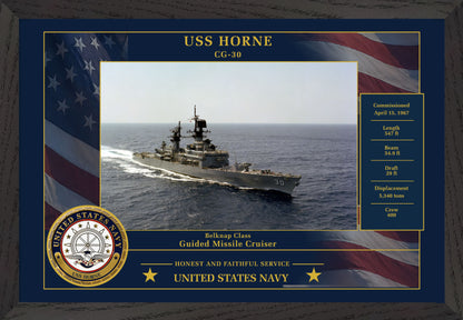 USS Horne CG-30 Framed Patriotic Photo