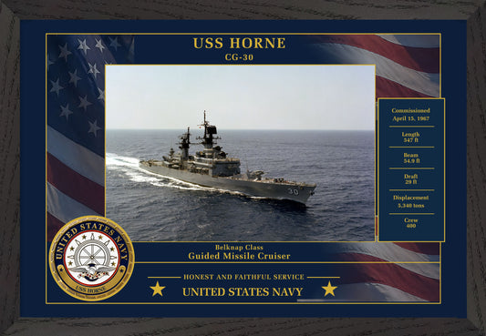 USS Horne CG-30 Framed Patriotic Photo