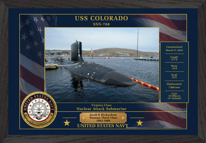 USS Colorado SSN-788 Framed Patriotic Photo