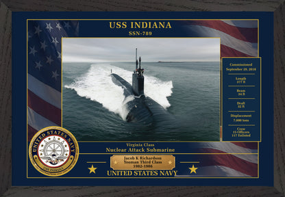 USS Indiana SSN-789 Framed Patriotic Photo