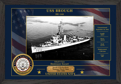 USS Brough DE-148 Framed Patriotic Photo