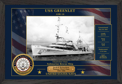 USS Greenlet ASR-10 Framed Patriotic Photo