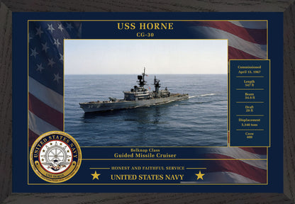 USS Horne CG-30 Framed Patriotic Photo
