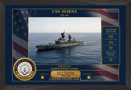 USS Horne CG-30 Framed Patriotic Photo