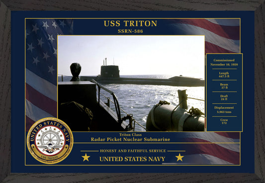USS Triton SSRN-586 Framed Patriotic Photo