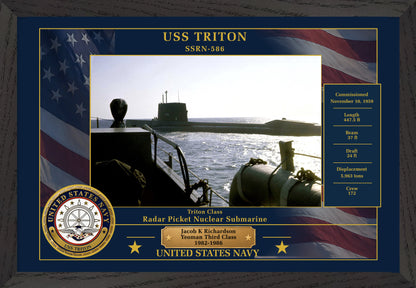 USS Triton SSRN-586 Framed Patriotic Photo