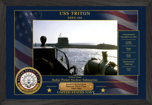 USS Triton SSRN-586 Framed Patriotic Photo