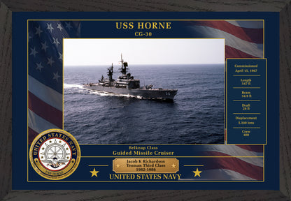 USS Horne CG-30 Framed Patriotic Photo