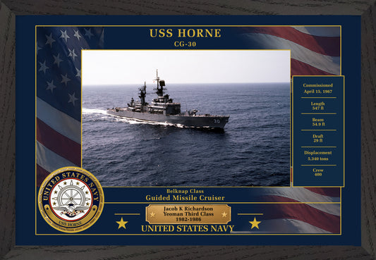 USS Horne CG-30 Framed Patriotic Photo