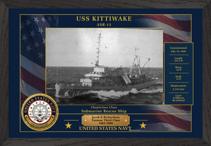 USS Kittiwake ASR-13 Framed Patriotic Photo