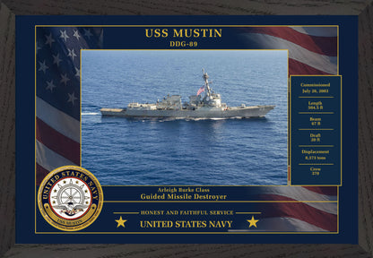 USS Mustin DDG-89 Framed Patriotic Photo