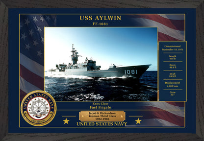 USS Aylwin FF-1081 Framed Patriotic Photo