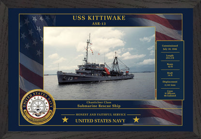 USS Kittiwake ASR-13 Framed Patriotic Photo