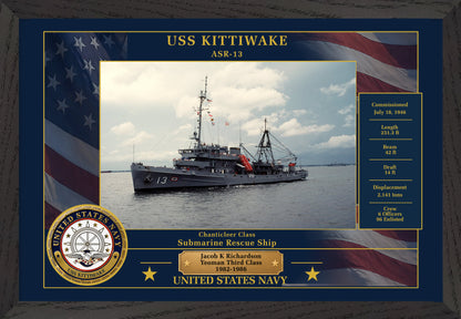 USS Kittiwake ASR-13 Framed Patriotic Photo