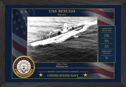 USS Besugo SS-321 Framed Patriotic Photo