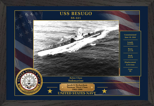 USS Besugo SS-321 Framed Patriotic Photo