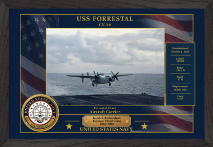 USS Forrestal CV-59 Framed Patriotic Photo