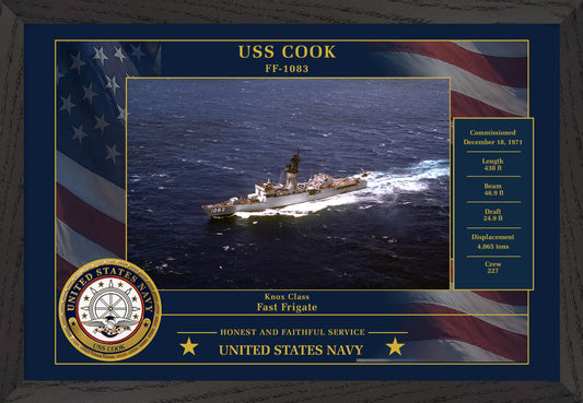 USS Cook FF-1083 Framed Patriotic Photo