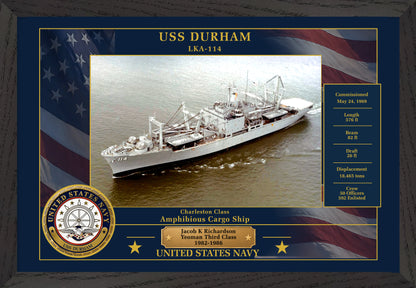 USS Durham LKA-114 Framed Patriotic Photo