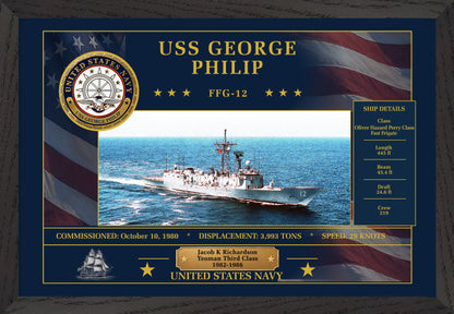 USS George Philip FFG-12 Framed Patriotic Art