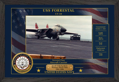 USS Forrestal CV-59 Framed Patriotic Photo