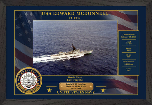 USS Edward Mcdonnell FF-1043 Framed Patriotic Photo