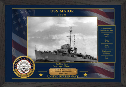 USS Major DE-796 Framed Patriotic Photo