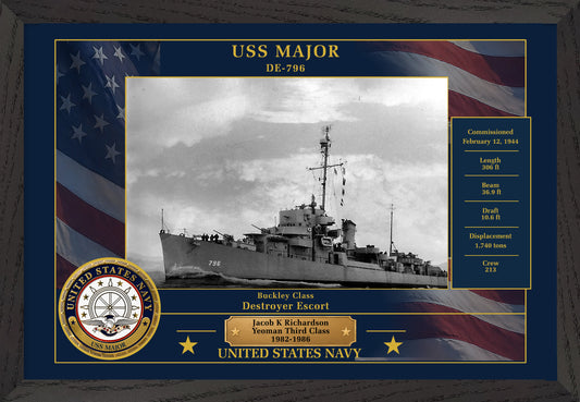 USS Major DE-796 Framed Patriotic Photo