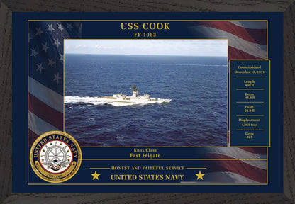 USS Cook FF-1083 Framed Patriotic Photo