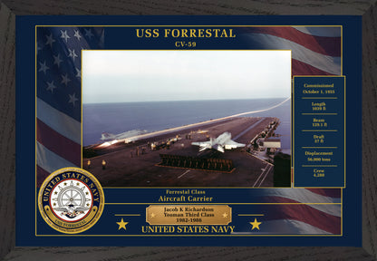 USS Forrestal CV-59 Framed Patriotic Photo