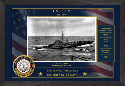 USS Loy DE-160 Framed Patriotic Photo