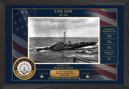 USS Loy DE-160 Framed Patriotic Photo