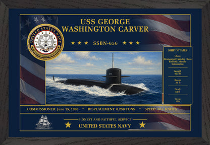 USS George Washington Carver SSBN-656 Framed Patriotic Art